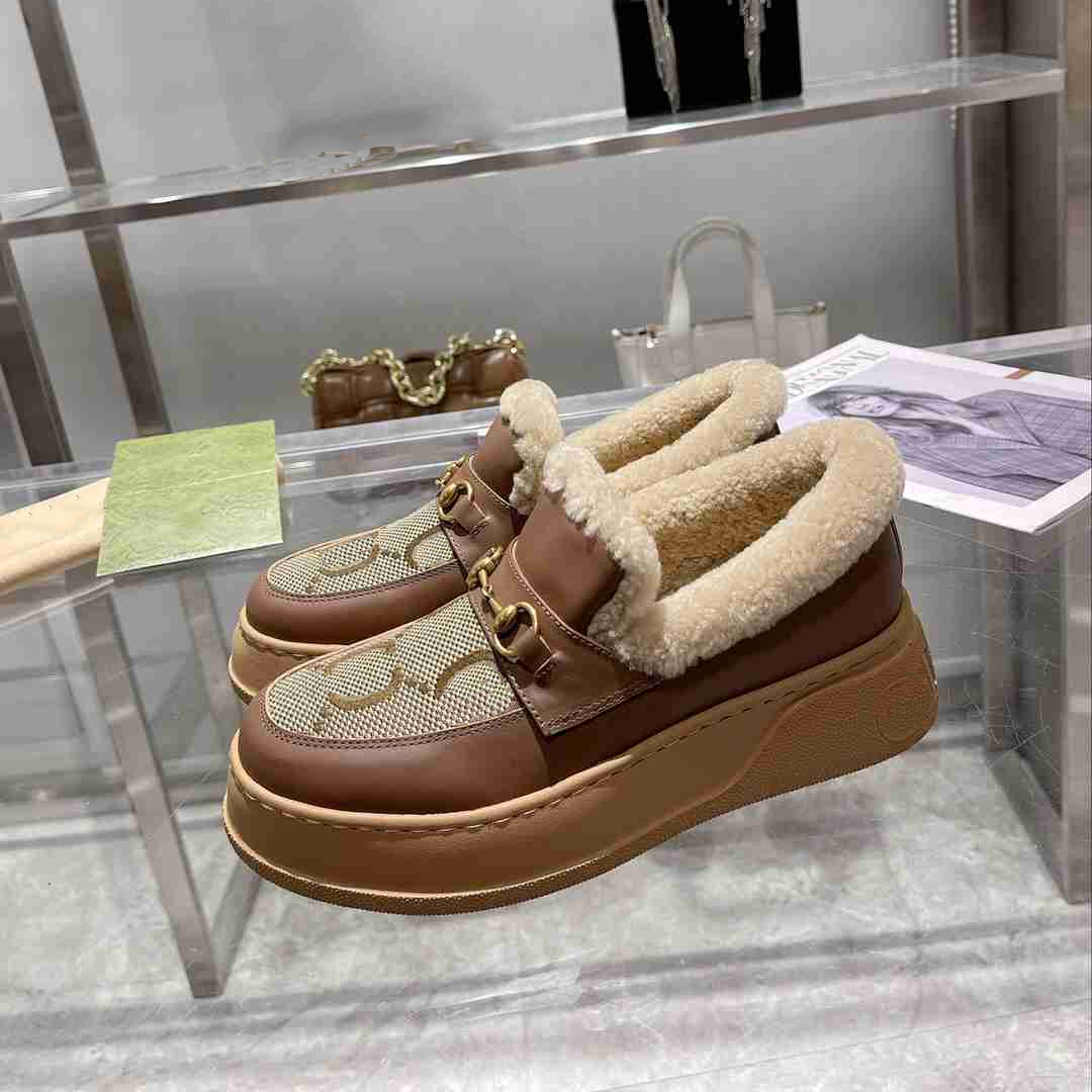 Gu Aile Giyim Koyun Dinini ve Kürk All-One Sığ Kar Botları Paris Patwalk Suppe Trim Shearling, kutu tozu boyutu 35-40 ile sıcak kauçuk platformu korumak için tamamen kaplı