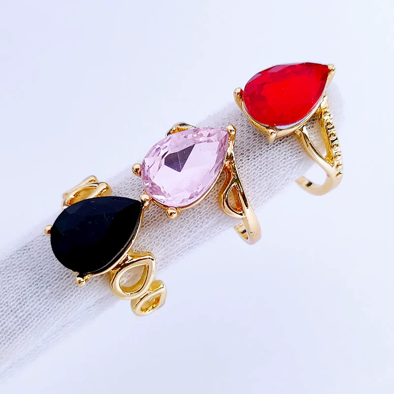 36/PC Nuovi gioielli in lega da donna Glass Heart Style Vintage Colorato Ring Mescola e abbina Gioielli con anello femminile semplice all'ingrosso