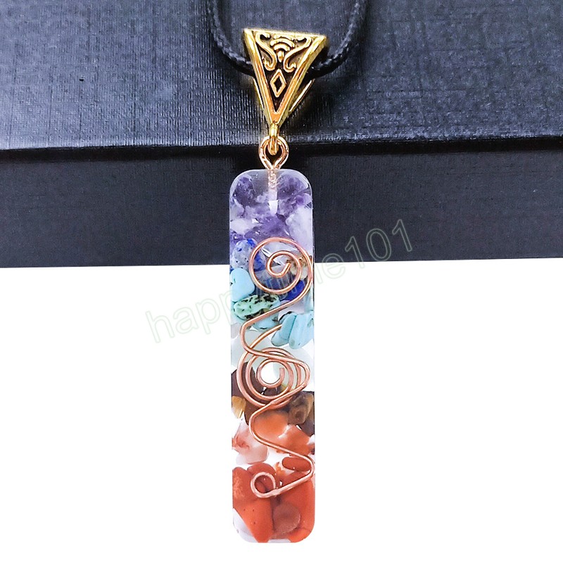 Reiki Healing 7 Chakra Orgone Colorful Coinfant Necklace Amulet Amulet Naturale Orgone Orgone Crystal Energy Collane uomini Regalo uomini