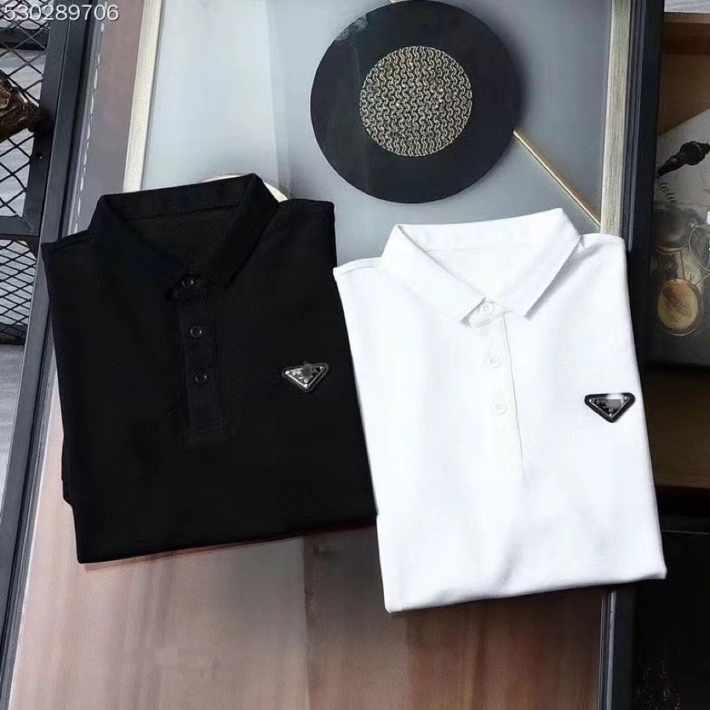 2023 New Men 's Fall Short Sleeve Polo Shirt 100% 순수한 면화 가능한 느슨한 편안한 고품질 사업 대형 T 슬리브