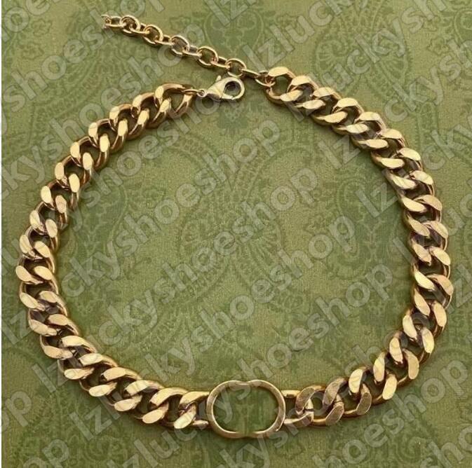 Collier de qualité Designer High S Designer Collier Collier Colliers Punk Vintage Channeuse Chain de liaison épaisse pour femmes Accessoires de bijoux du Nouvel An O1