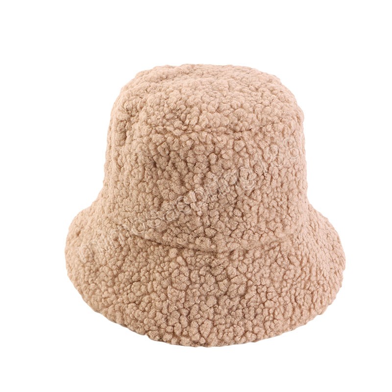 Odwracalny faux futra kubełka kobiet zimowa lambowola polarowa kapelusz corduroy wiadra kapelusz przeciwsłoneczny panama kapelusz ciepłe miękkie czapki