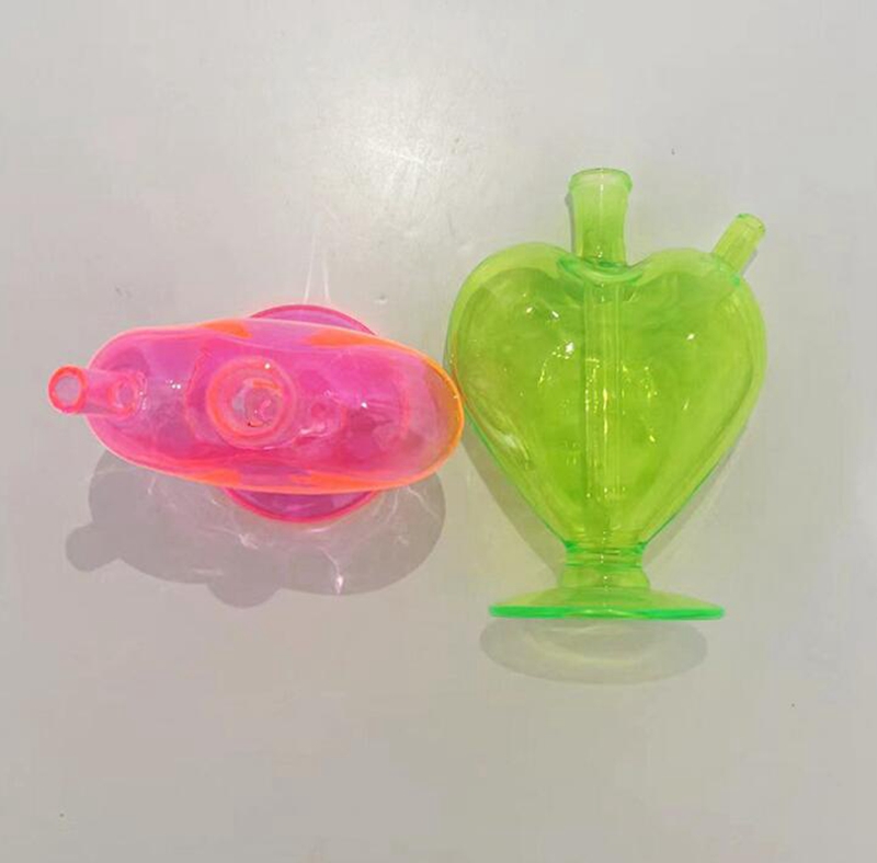 Senaste färgglada Pyrex tjock glasrökning Hookah Bong Pipes Kit Portable Love Style Travel Bubbler Herb Tobacco Filter Bowl Oil Rigs Waterpipe Holder