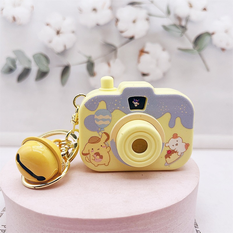 Creatieve Kuromi Simulatie Projectie Camera Keychain Children's Toy Melody Cinnamoroll Girls 'School Bag Pendant