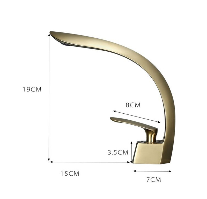 Badrum bassäng solid mässing handfat mixer kranar varm kallt enkla handtag däck monterat toalett kran vatten tappar grått/borstat guld