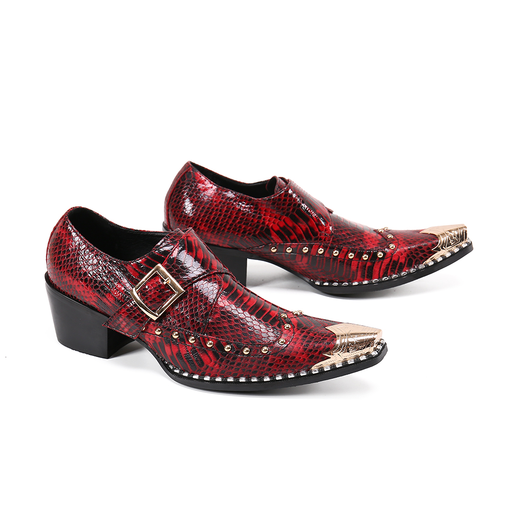 Chaussures de banquet rouge pointues classiques