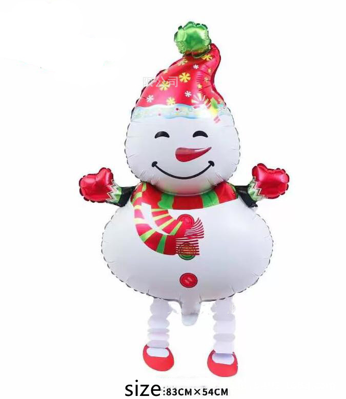 New Christmas Walking Snowman Santa Balloon Party Supply Animal Helium Aluminum Film Cartoon Balloons Multicolor Lovely forest Animal Birthday Wedding 0814