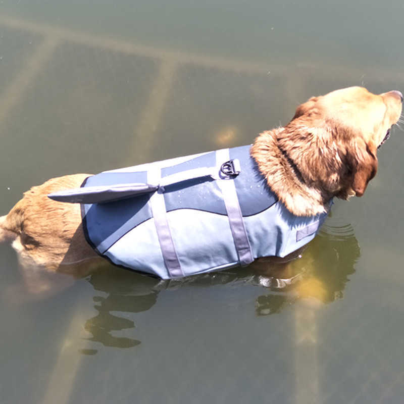 Lustige Haifischkostüm Haustier Schwimmweste für mittlere große Hunde Sommer Beach Big Dog Badeanzug Golden Retriever Maskottas Kleidung HKD230812