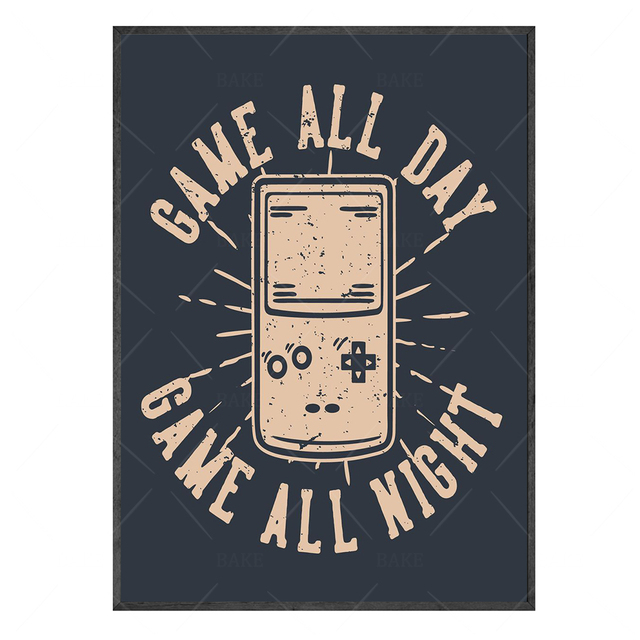 Game Machine Canvas Malerei Game Controller Poster und Print Game Player Wanddruckbild für Jungen Kinderzimmer Home Decor Wo6