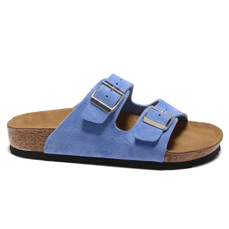 Designer Boston Clogs tofflor Cork Flat Women Fashion Sandals Summer Leather Slide Favoritstrand Casual Shoes Men Classic Arizona Mayari Beach Shoe K0FM#