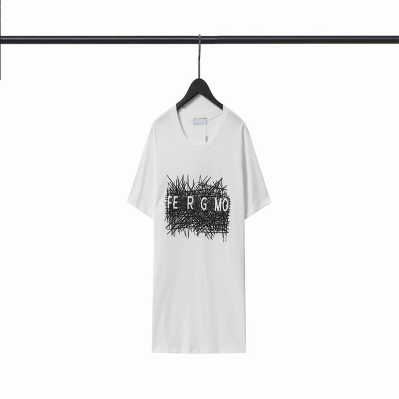 Herrskjortor t shirt man skjorta designer tshirts topp woman tee för älskare bokstav kort ärm rund besättning hals med axel knapp mode hip hop s-3xl