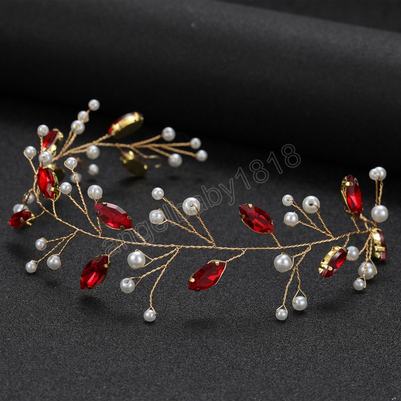 Frauen Haarband Haar Vine Tiaras Glas Strasssteine ​​Perle Headands Prinzessin Tiaras Haarstyling -Werkzeuge Hochzeit Braut Haarschmuck