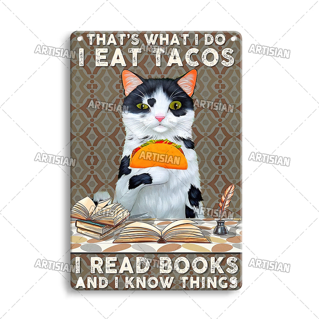 Placa de metal retrô de gato preto Funny Cat Halloween Vintage decorativo SIGN SIGN Decoração de parede barra de garagem Clube de pub Cozinha de cozinha Homem de caver