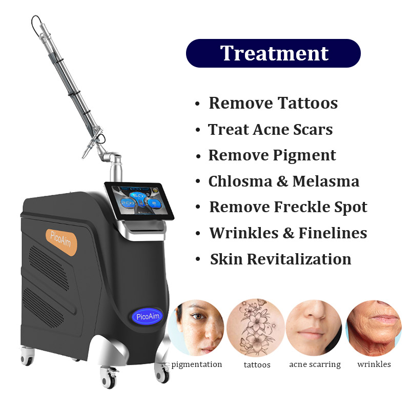 Q Switch Pico Laser Tattoo Ink Removal Laser Spots Melasma Picolaser Freckle Removal Honeycomb Lasers 755nm Speckle Hyperpigment Machines