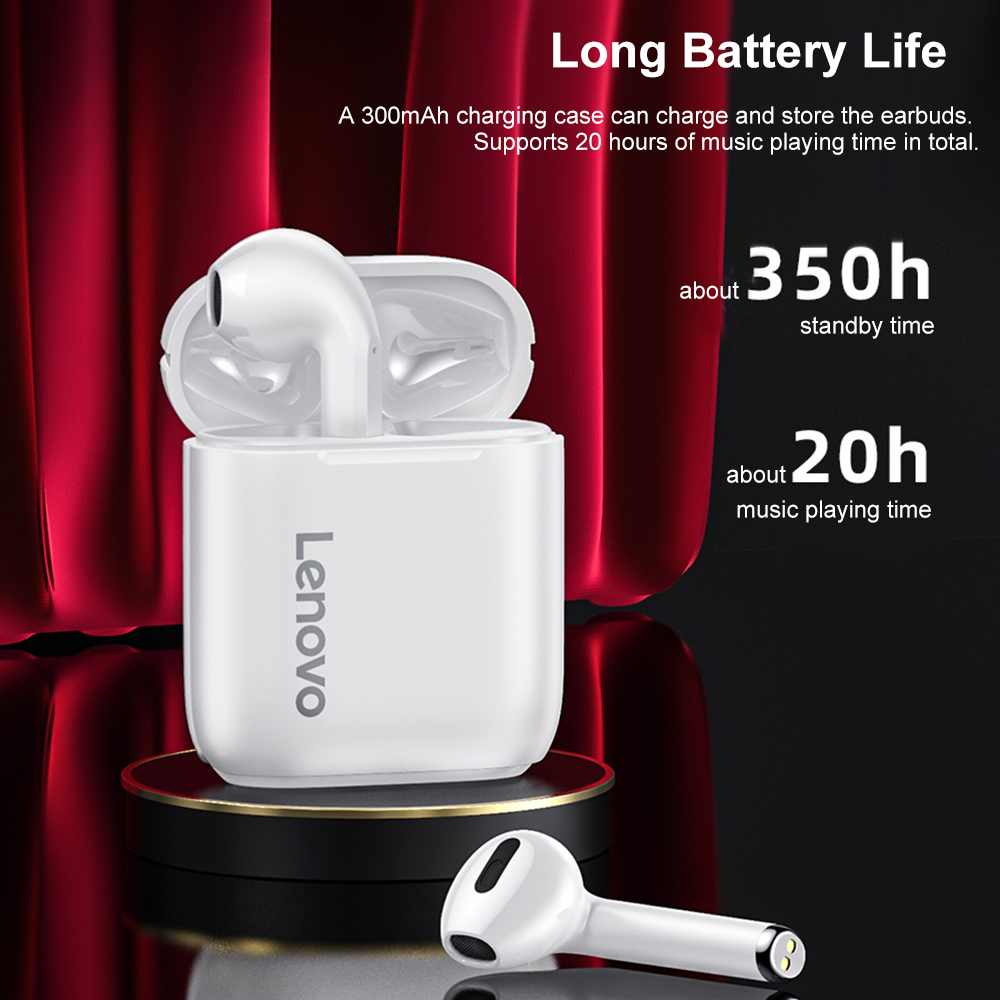 Lenovo LP2 Wirless Bluetooth 5.0 oortelefoons stereo bas aanraakbediening draadloze hoofdtelefoon sport oordopjes headset met microfoon