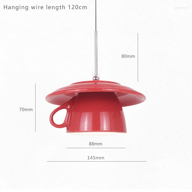 Pendant Lamps Led Lights Ceramic Tea Cup Macaron Hanging Lamp For Living Room Dining Decoration Kitchen Modern Lighting Fixtures