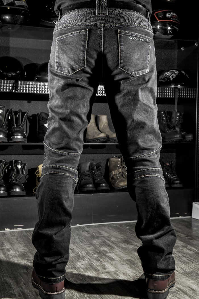 Mens Black Biker Jeans Motocycle Denim Pants Stretch Original Byxor off-road byxor Skyddskläder 4xl Plus Size HKD230812