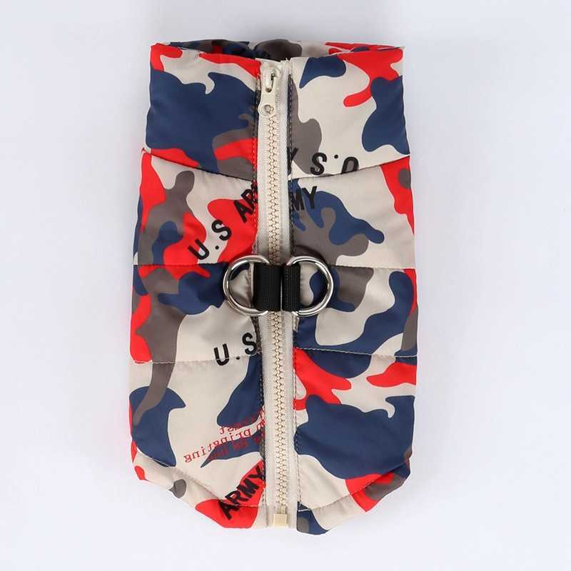 Camouflage kat hond kleding winter warm katoenen huisdiervest puppy jas waterdichte kledingjas kleine medium grote honden u s leger hkd230812