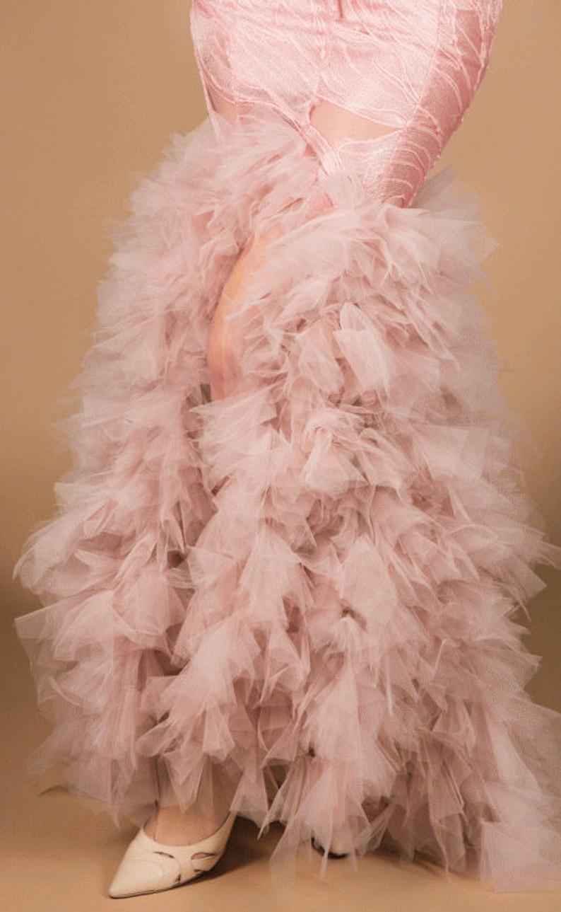 Robes de soirée de sirène rose tulle