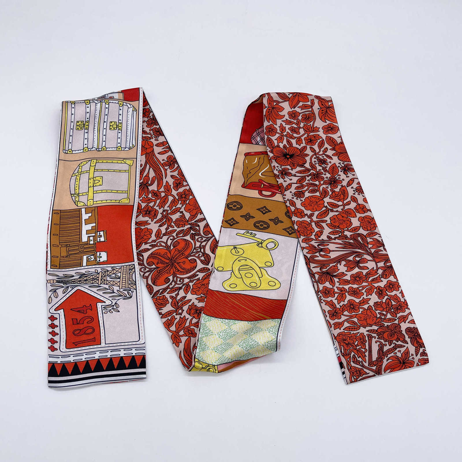 Cravat Designer Spring and Autumn Silk Silk Satin Ribbon Bag Bag Lagn Long Women Long Tie TFCS
