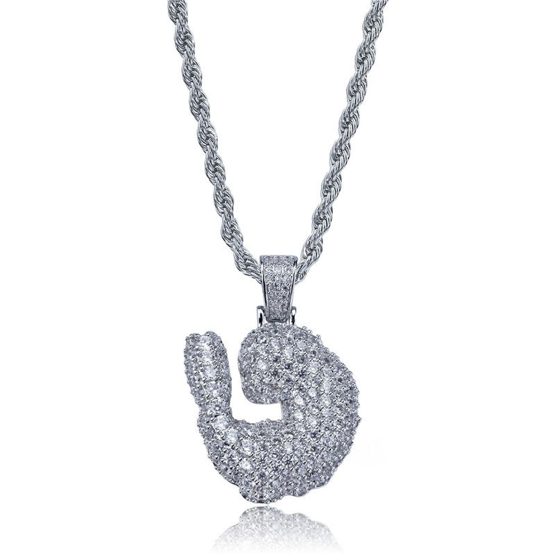 Wit goud vergulde ijskoud garnalen hanger ketting vol diamant koper ingelegd zirkonium sieraden cadeau