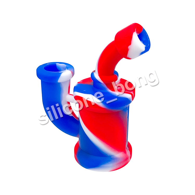 Mini Silicone Bong Recycler Bubbler Silicone Oil Rig Water Pipe With Glass Bowl Ash Catcher Hand Pipes Röktillbehör