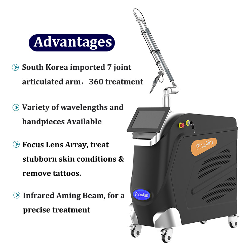 4 Tips Picosecond Laser Machine Freckle Tattoo Removal 532nm 755nm 1064nm 1320nm Pigmentation Laser Equipment