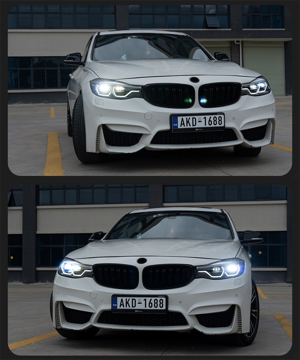 Stylizacja samochodów dla BMW F34 3 Seria 20 13-20 20 GT 3GT LED Angel Eye Reflight DRL HID Lampa na głowie BI ksenonowe reflektory wiązki