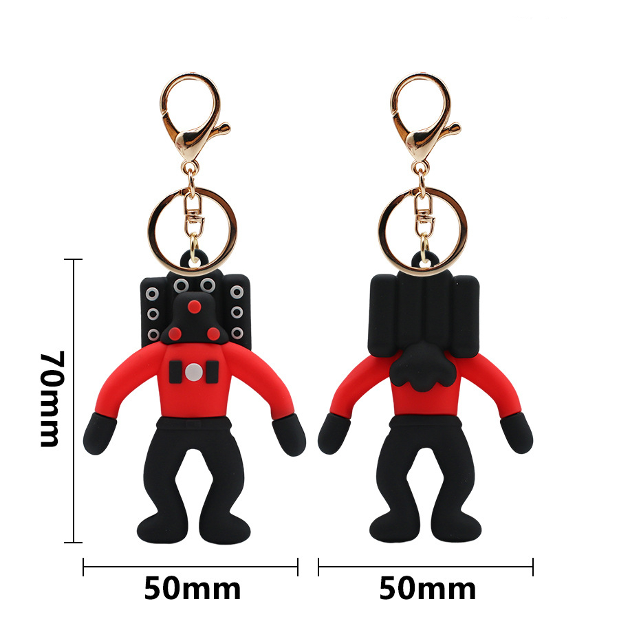 skibidi toilet man camera man Audio Man keychain adhesive doll game peripheral pendant Cell Phone Charms