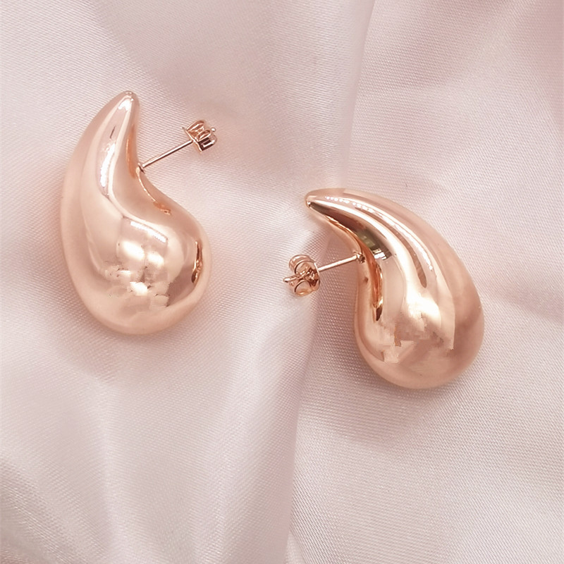 Dangle Earrings Waterdrop Chunky For Women Lightweight Gold Plated Smooth Hollow Tear Drop Earring Jewelry Gift