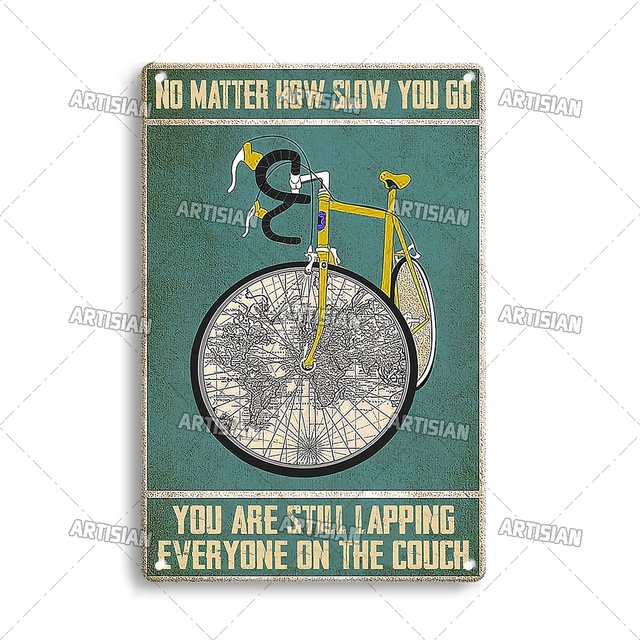 Cycling Metal Sign Bicycle Tin Plaque Bike Decorative Poster Wall Decor Sport Sticker Garage Bar Pub Club Hotel Cafe Kitchen Home Wall Painting 30X20CM w01