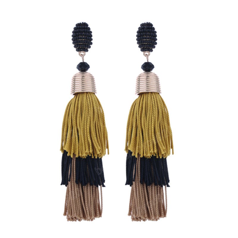 Boho vintage modetrends trendy vrouw oorbellen voor vrouwen lange tassel oorbel bohemian handgemaakte verklaring franje druppel oorbellen