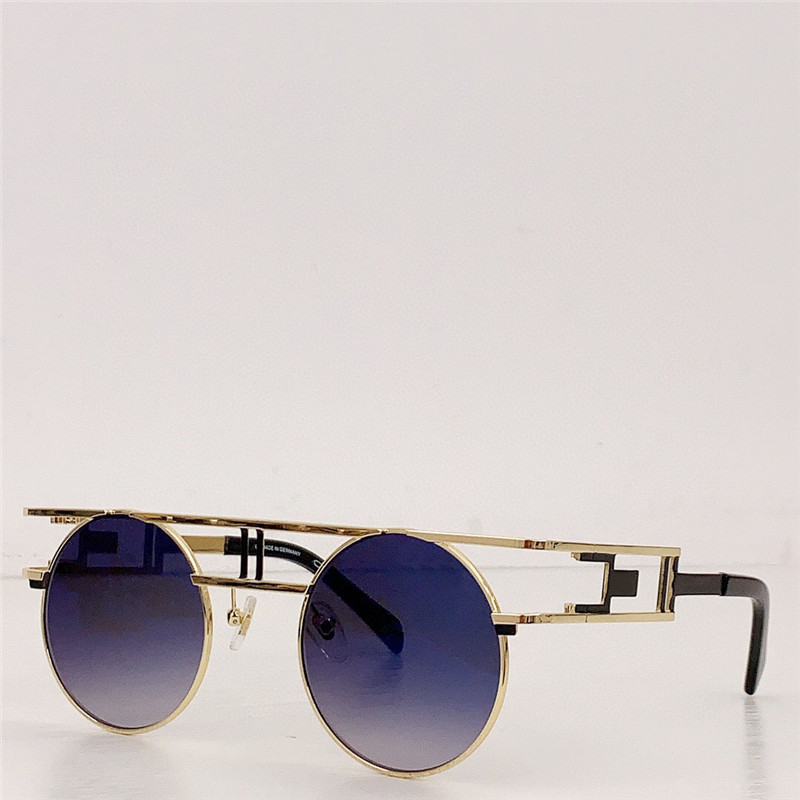 Moda Design Metal Sunglasses 958 O design de alto contraste da linha superior de metal dupla combinada com as lentes circulares faz uma declaração altamente elegante