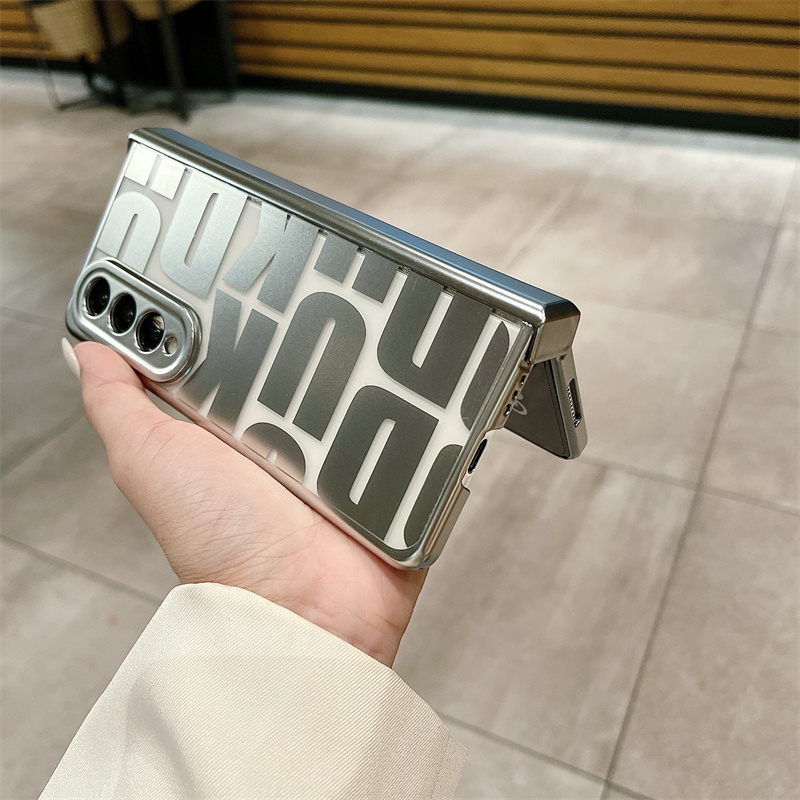 Luxury Plating Designer Vogue Phone Case för Samsung Galaxy Folding Z Fold5 Fold4 Fold3 Fold2 5G Hållbart Styliskt membran gångjärn Skyddsveckskal stötsäker