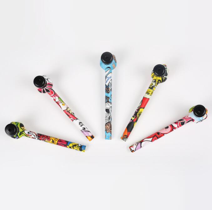 Latest Colorful Metal Smoking Pipe With Cover Detachable Tobacco Cigarette Herbal Hand Pipes Accessories Tools Holder Filters