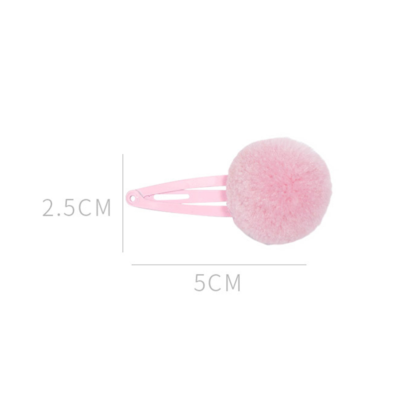 Fur Ball Hair Clip Children Candy Color BB Clip Hair Ball Girls Duckbill Clip Festive Decoration Fashion Accessories