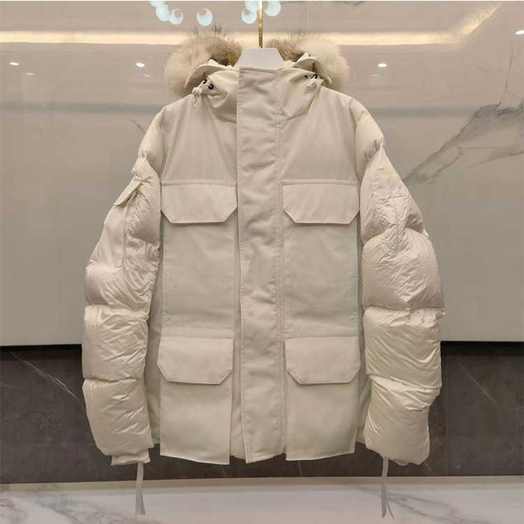 men`s work uniform loose down jacket couple new hooded white duck down thickened jacket