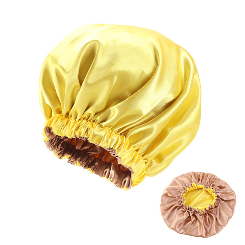 Большой атласный капот для спящей шапки эластичная ночная шляпа для сна обратимость турбан