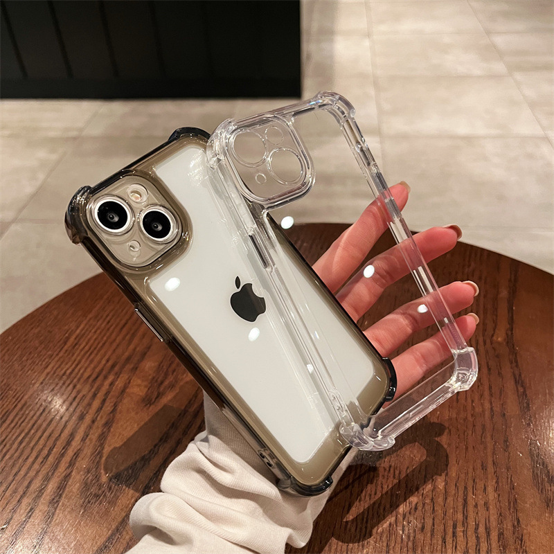 Space Airbag Hybrid Clear Hard Acrylic Back Cases Four Corners Chock Absorption Anti-Scratch stockproof TPU PC Cover för iPhone 15 14 13 12 11 Pro XR XS Max X 8 7 Plus