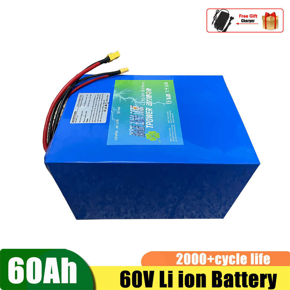 60V 60AH Lithium ION BATERIA BMS 6000W 3500 W Electric Quadricycle Ticicicle Scooter VEICOLO MOTORE VEICOLO EBIKE +10A Caricatore