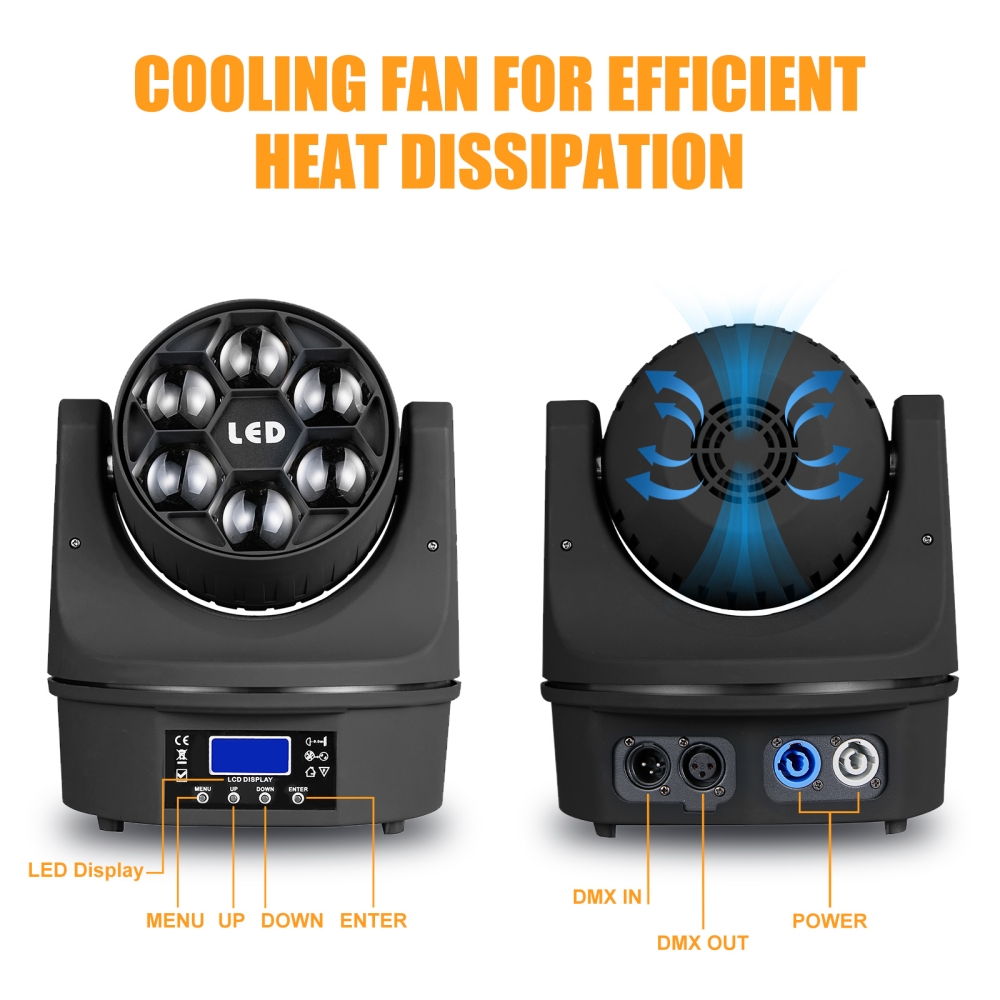 6x15W RGBW 4in1 LED MINI BEE EYE LED Moving Head Light Beam Wash Zoom Effect DJ Bar Light Stage Light Light Light