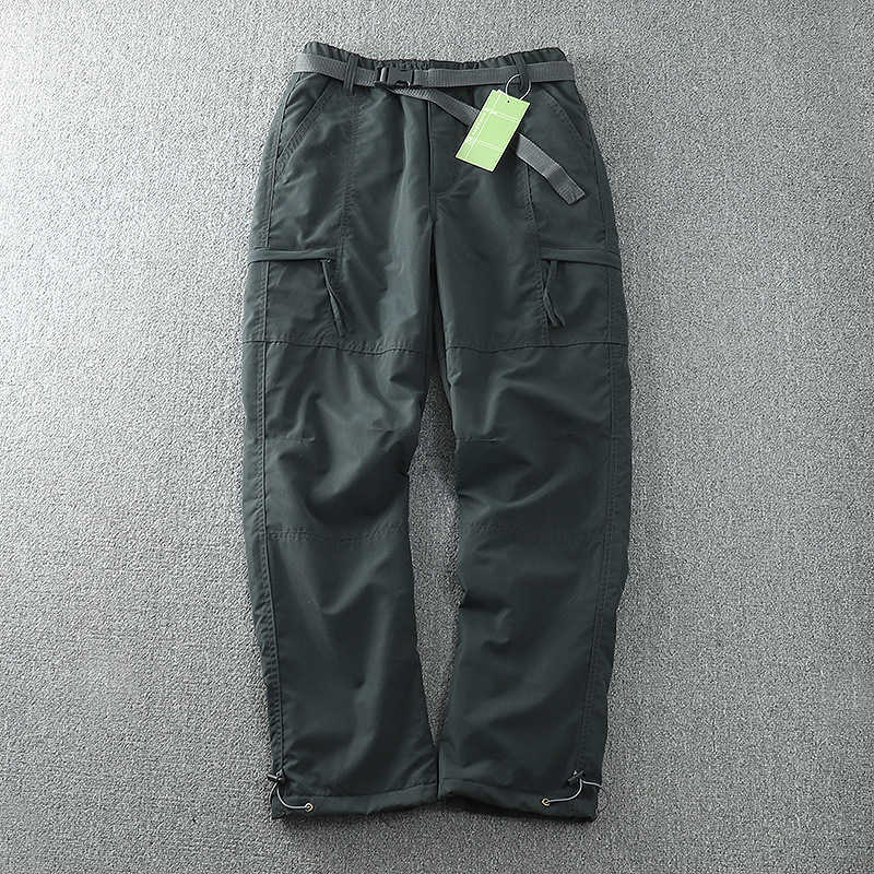 windproof and coldproof outdoor plush soft shell pants for men's straight winter casual pants multi bag work pants