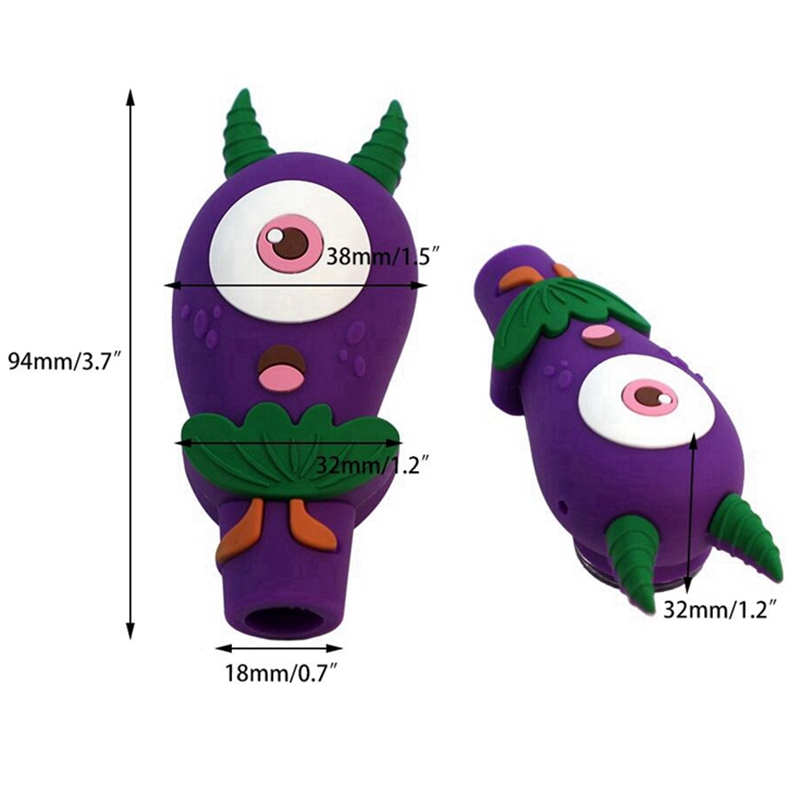 Colorful Innovative Silicone Pipes Eggplant Eyes Style Glass Filter Nineholes Screen Bowl Portable Easy Clean Herb Tobacco Cigarette Holder Smoking Handpipes