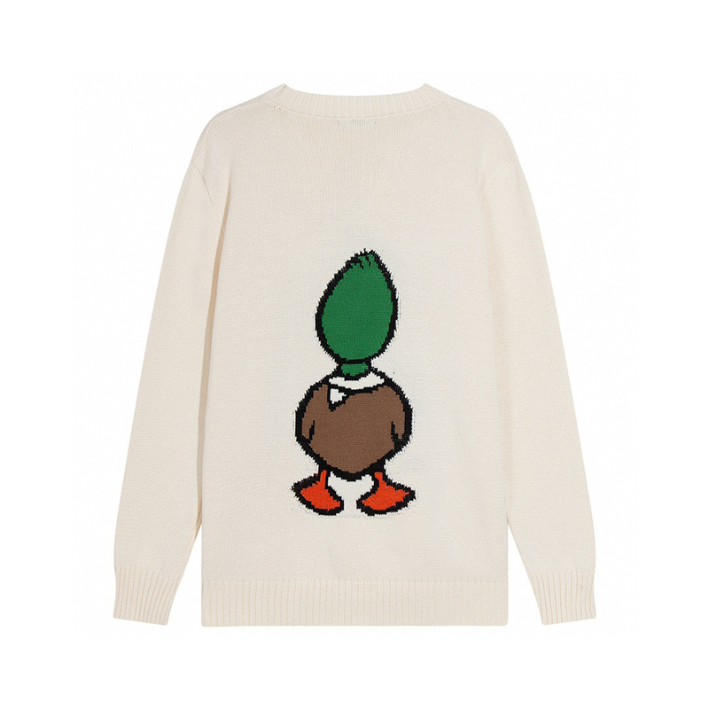 fashion designer womens sweater High quality round neck cartoon pattern embroidered printed wool knitted sweater women autumn casual warm loose woman sweater