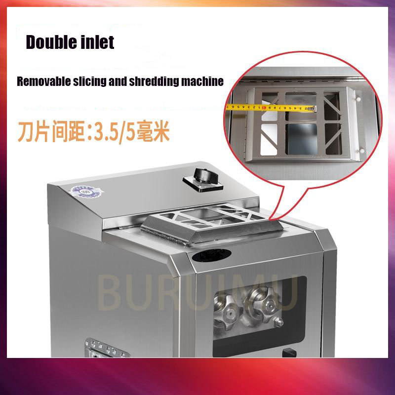 Meat Cutter Commercial Multifunctional Vertical High-power Electric Large Stainless Steel Food Slicing Shredding Cutter