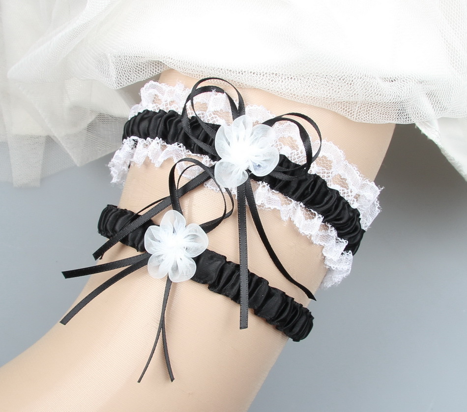 Elegante kanten kousenbandsets voor bruiden met kleine boogbloemen tuLle chique bruids kousenbanden accessoires prom jurk dames kousenbanden sexy wit let riem al6966