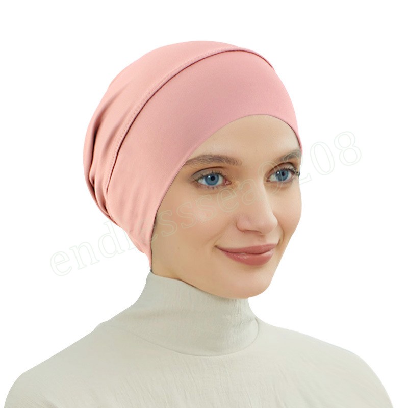 NIEUWE VROUWEN MUSLIM BINNEN HAJAB CAPS ISLAMISCHE ONDERSTEKBAAT Bonnet Stretch Hoofdband Turban Chemo Hat Instant Head Wrap Turbante Mujer