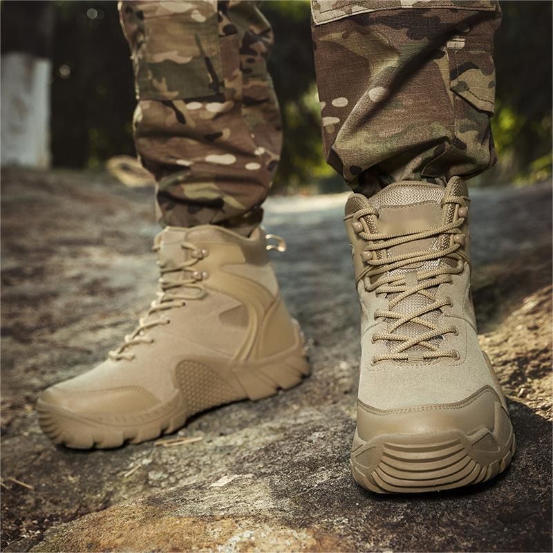 Novo designer de moda de moda masculino sapatos de combate botas de combate botas de caminhada ao ar livre botas militares boots de segurança designer de botas de segurança