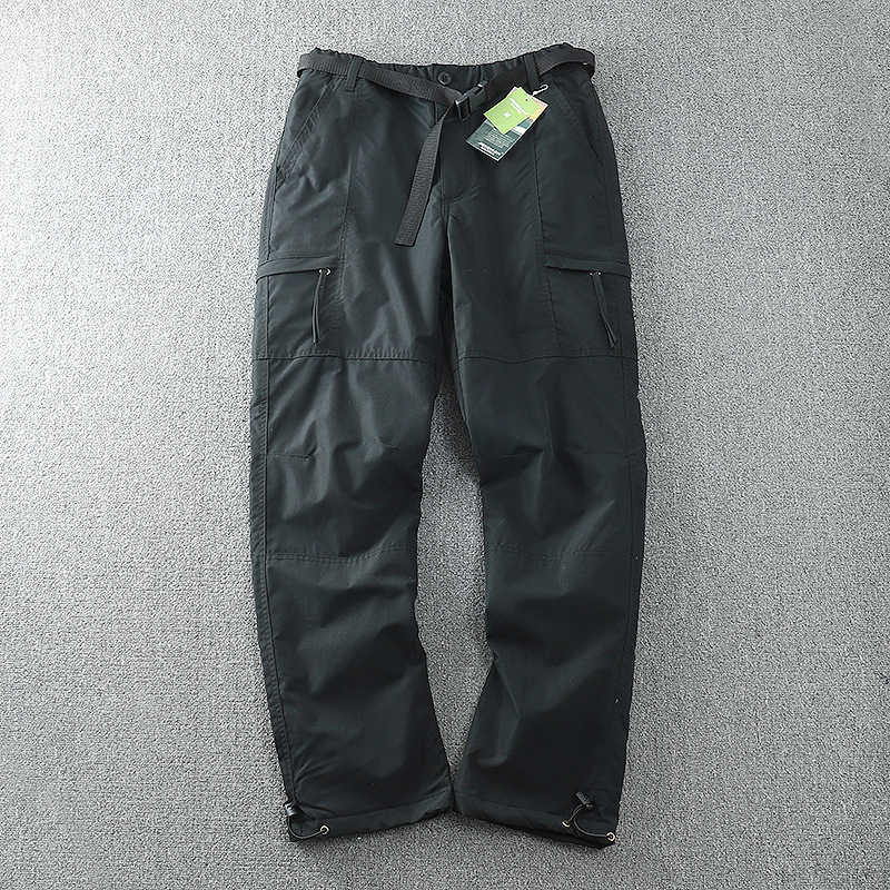 windproof and coldproof outdoor plush soft shell pants for men's straight winter casual pants multi bag work pants