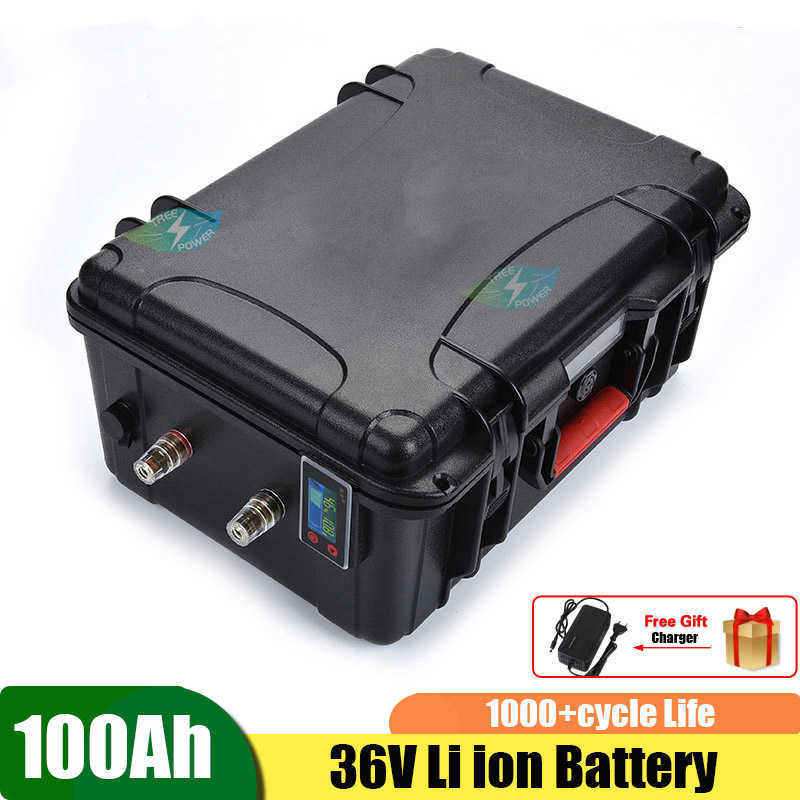 36V 60AH 80AH 100AH ​​LITHIUM ION BATTERY PACK قابلة لإعادة شحن 80 رطلاً 105 رطلاً الصيد الصيد الصيد في الصيد+10A